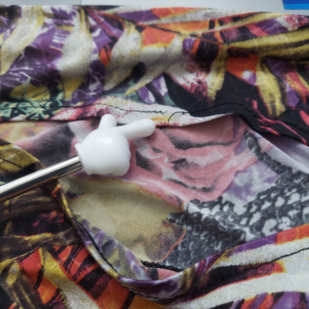 Monroe & Main Floral Abstract Top Women 2X Bell Sleeve Slit Arm Boho Artsy Flowy - Picture 15 of 16